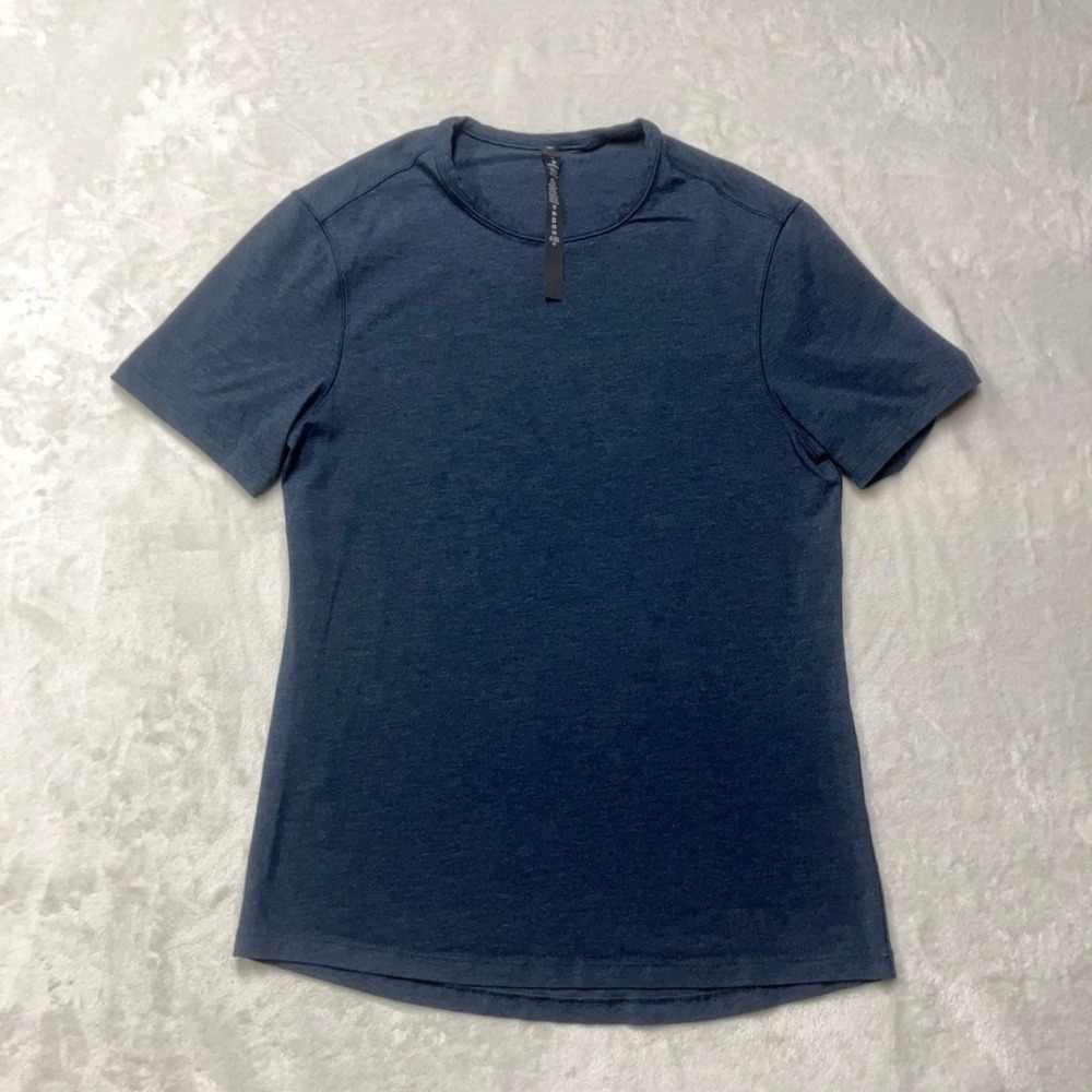 Lululemon T-Shirt Mens Small Blue Pima Cotton SeaCell Short Sleeve Crew Neck Tee